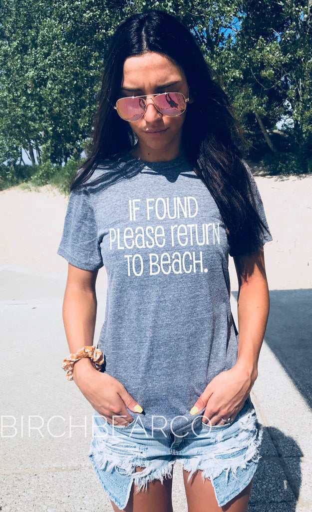 Please Return To Beach Shirt - Funny Beach T Shirt - Vacation Shirt - Beach Shirt - Lake Shirt - Lake T Shrit freeshipping - BirchBearCo