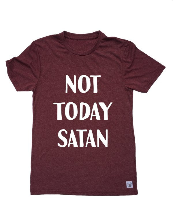 Unisex Tri-Blend T-Shirt Not Today Satan 3-Line Text freeshipping - BirchBearCo