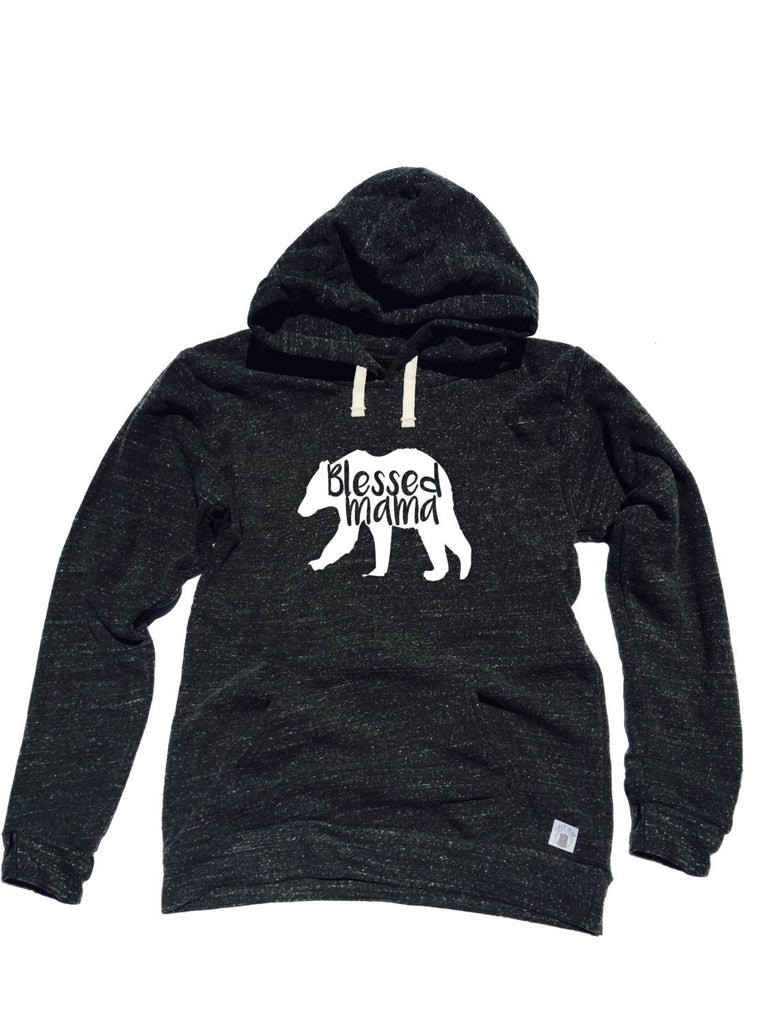 Triblend Unisex Fleece Pullover Hoody Blessed Mama Bear Blessed Mama freeshipping - BirchBearCo