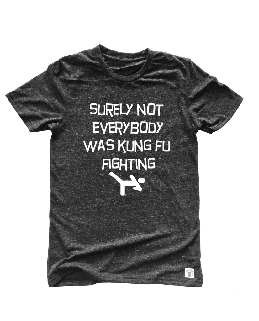 Surely Not Everybody Was Kung Fu Fighting Shirt- Funny Shirts  - Trending Shirt Graphic T Shirt - Trending Unisex Tri-Blend T-Shirt freeshipping - BirchBearCo