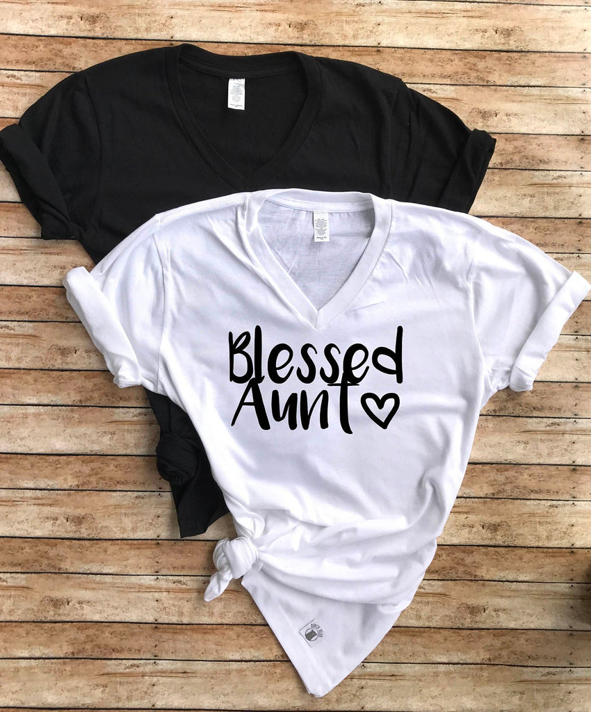 Unisex Heather T-Shirt Blessed Aunt - Auntie Shirt - Shirt For Aunt - Gift For Aunt - Aunt Shirt freeshipping - BirchBearCo