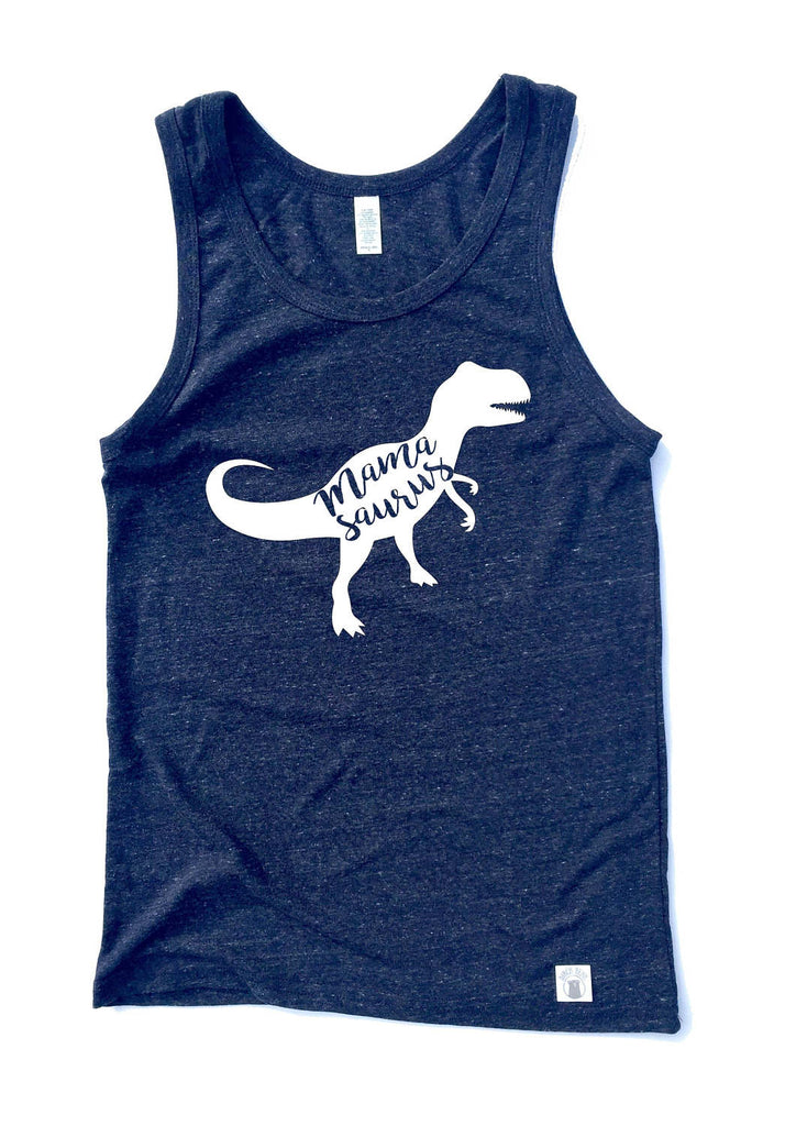 Unisex Triblend Tank Top - Mama Saurus Shirt - Mamasaurus Shirt - Dino Mom Shirt - Dinosaur Mom Shirt - Matching Dino Shirt - freeshipping - BirchBearCo