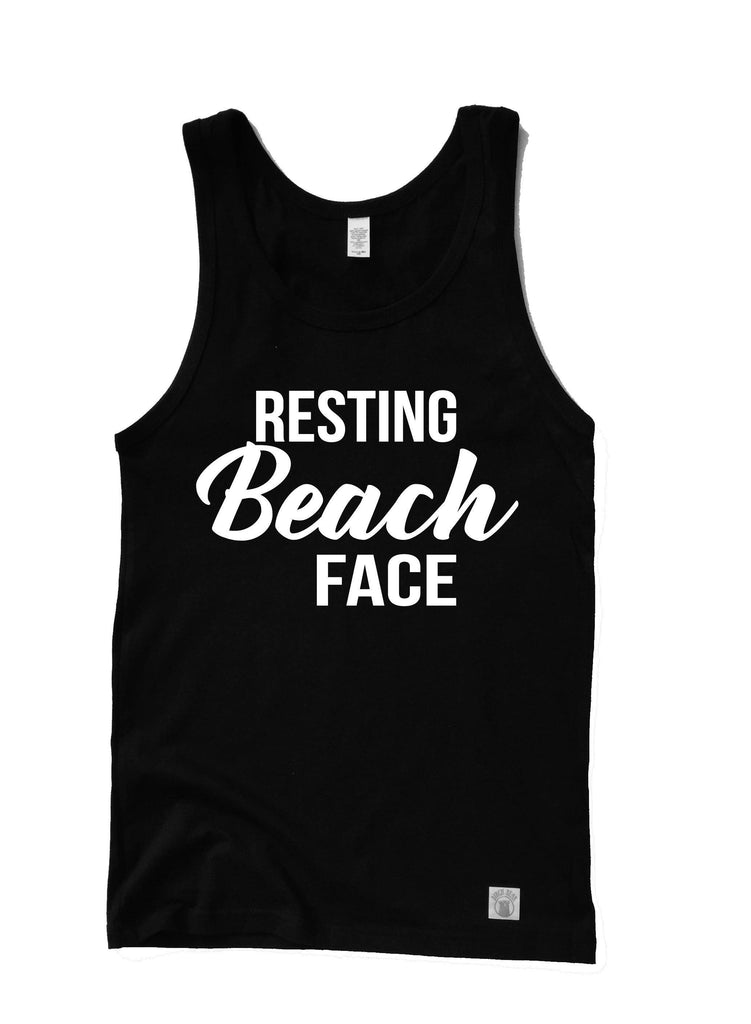 Unisex Resting Beach Face Tank - Vacation Tank - Beach Tank - Beach Tank Top - Summer Tank Top - Beach Tanks - Womens Tank Top freeshipping - BirchBearCo
