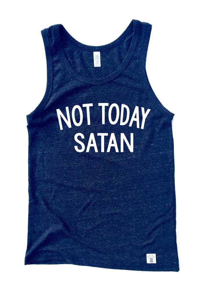 Unisex Triblend Tank Top - Not Today Satan Tank Top - Graphic Tank Top freeshipping - BirchBearCo