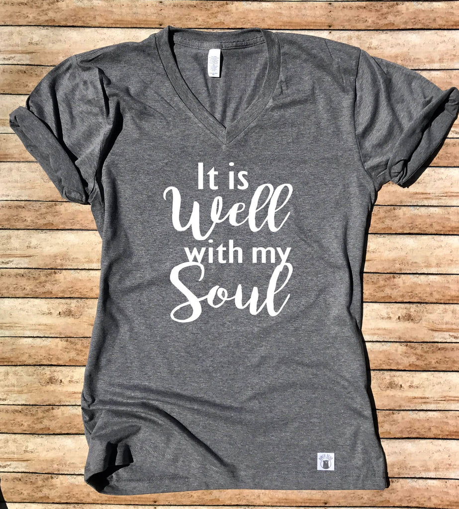 Unisex Heather T-Shirt - It Is Well With My Soul With My Soul freeshipping - BirchBearCo
