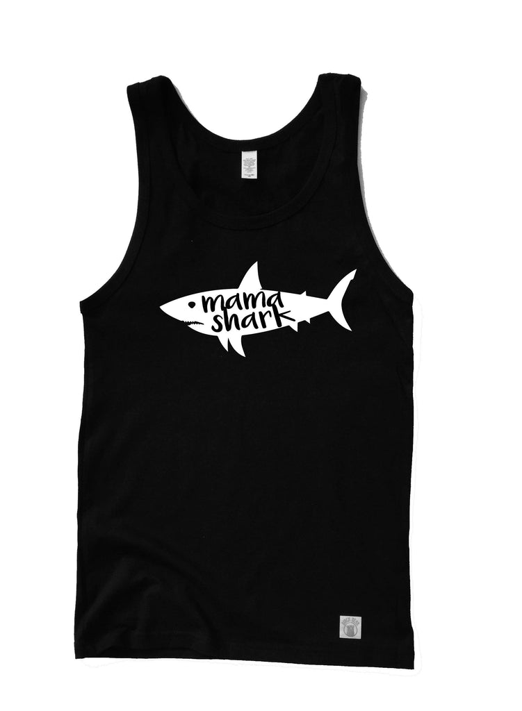 Unisex Mama Shark Shirt - Shark Shirt - Mom Shark - Beach Shirt - Trending Summer Beach Tank - Vacation Shirt  Matching Shark Birthday Shirt freeshipping - BirchBearCo