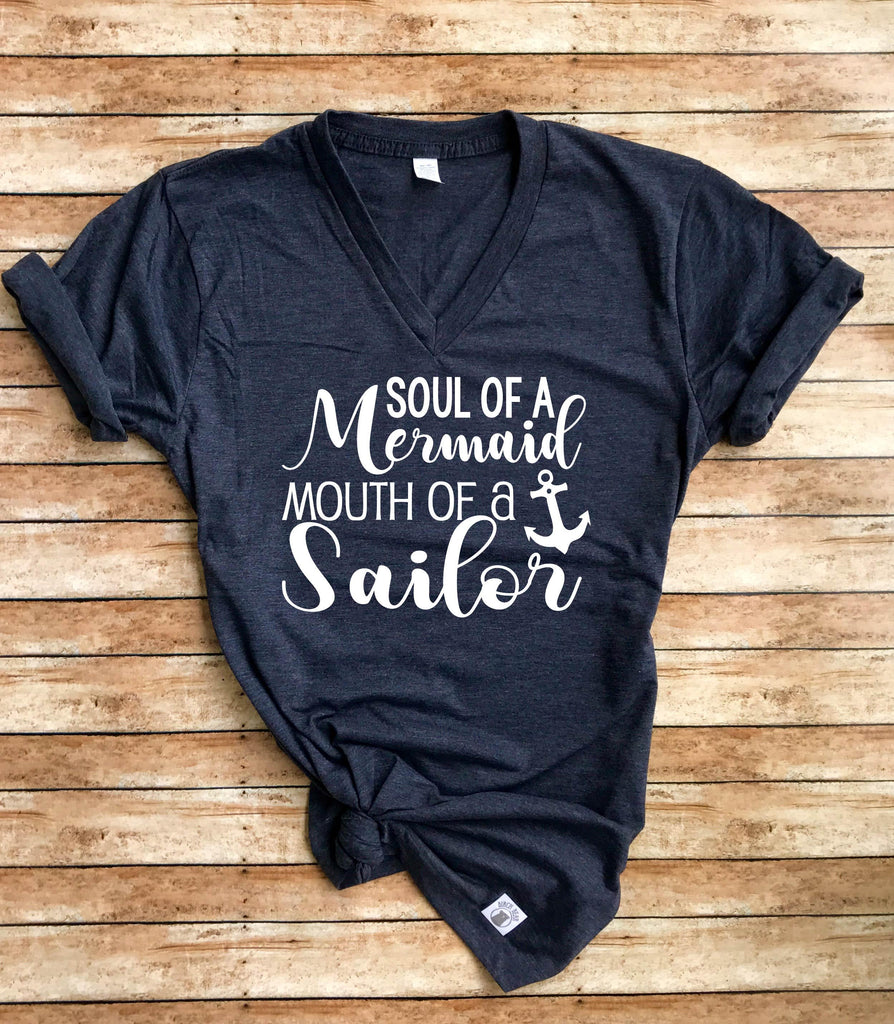 Soul Of A Mermaid Shirt - Mermaid T Shirt - Sarcasm Shirt - Sarcastic Shirt - Funny T Shirt - Funny Mermaid Shirt Unisex Heather T-Shirt freeshipping - BirchBearCo