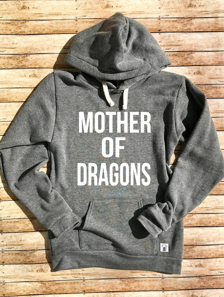 Triblend Fleece Pullover Hoodie Mother Of Dragons - Funny Mom freeshipping - BirchBearCo