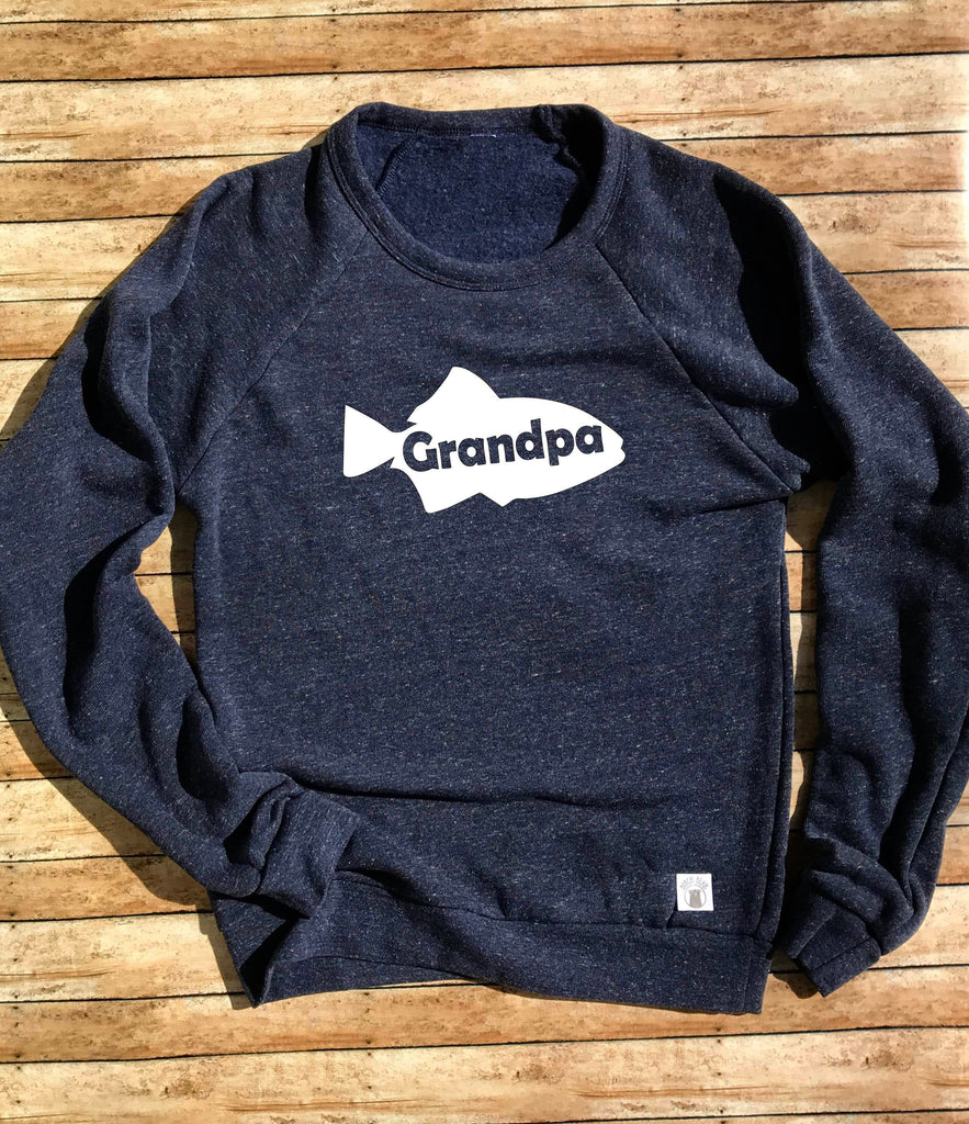 Tri-Blend Crew Neck Sweatshirt Unisex - Grandpa Fish - Grandpa Fishing Sweatshirt - Papa Fish freeshipping - BirchBearCo