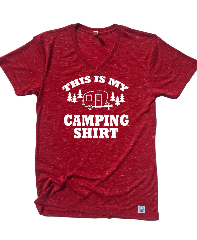 This Is My Camping Shirt - Camping Shirt - Funny Camping Shirt - Funny T shirt Unisex V Neck T Shirt freeshipping - BirchBearCo