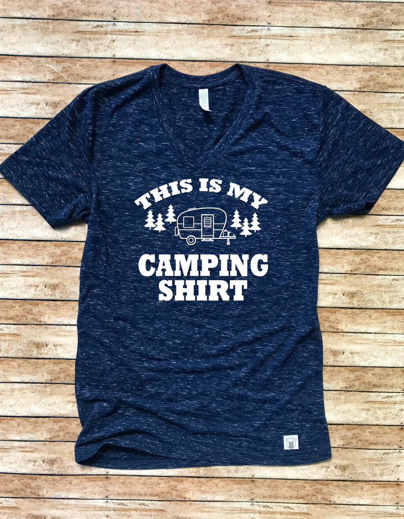 This Is My Camping Shirt - Camping Shirt - Funny Camping Shirt - Funny T shirt Unisex V Neck T Shirt freeshipping - BirchBearCo