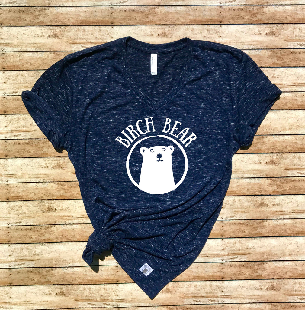 Unisex V Neck T Shirt - Birch Bear Co Logo freeshipping - BirchBearCo