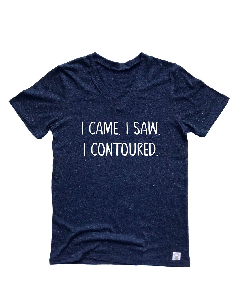 Unisex Tri-Blend V-Neck T-Shirt I Came I  Saw I Contoured - Funny Makeup Shirt - Funny T Shirt freeshipping - BirchBearCo