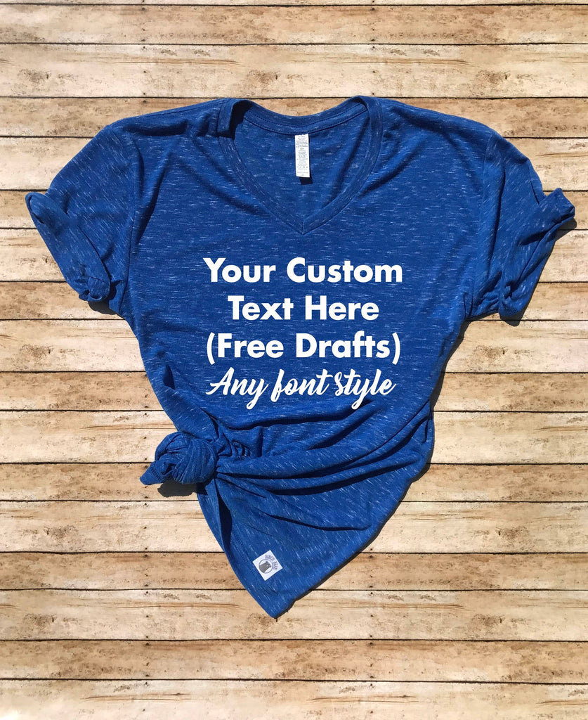 Unisex V Neck Personalized Custom T shirt freeshipping - BirchBearCo