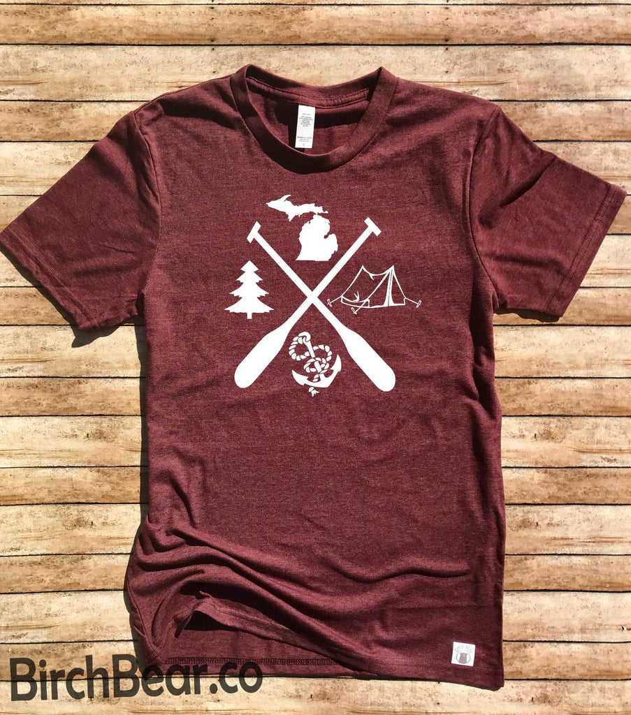 Unisex Tri-Blend T-Shirt Michigan Shirt - Michigan Home Shirt - Lake Shirt - Camping Shirt - Nature Shirt - freeshipping - BirchBearCo