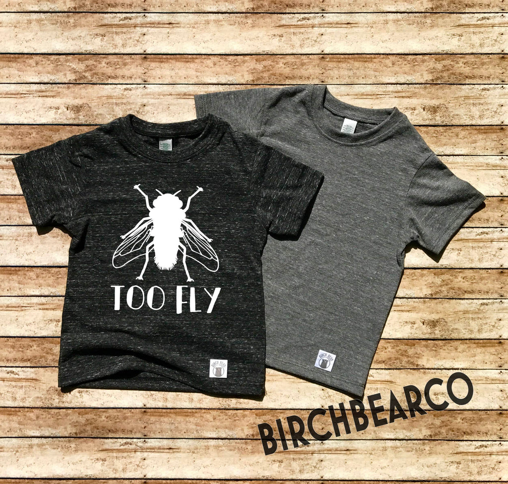 Too Fly Shirt - Bug Shirt - Bug Birthday Shirt - Trending Toddler Shirt  - Hipster Shirt - Birthday Boy Shirt Children's Toddler Tri-Blend freeshipping - BirchBearCo