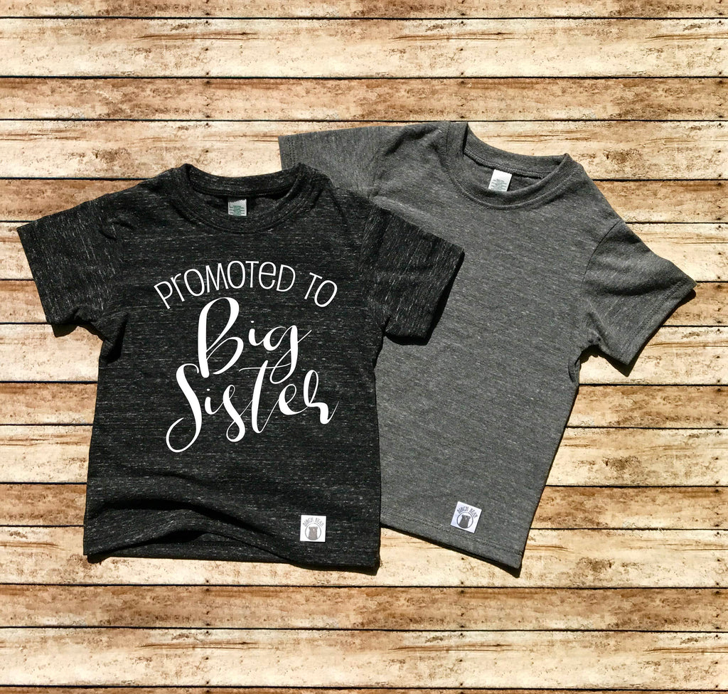 Promoted To Big Sister Again Shirt - Promoted To Sister - Big Sister Shirt - Sister Shirt - Pregnancy Announcement Shirt -Tri-Blend T-Shirt freeshipping - BirchBearCo