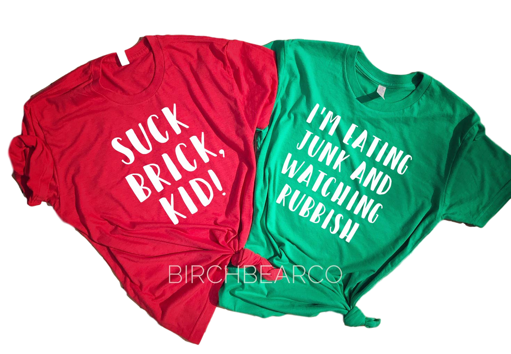 Suck Brick Kid Shirt | Im Eating Junk And Watching Rubbish Shirt | Home Alone Christmas Shirt | Unisex Shirt freeshipping - BirchBearCo