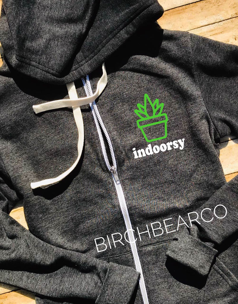 Indoorsy Zipper Hoodie | Unisex Sweatshirt freeshipping - BirchBearCo
