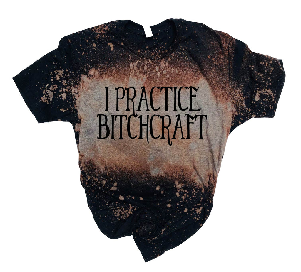 I Practice Bitchcraft Shirt | Halloween Bleached Out Tee | Unisex Crew freeshipping - BirchBearCo