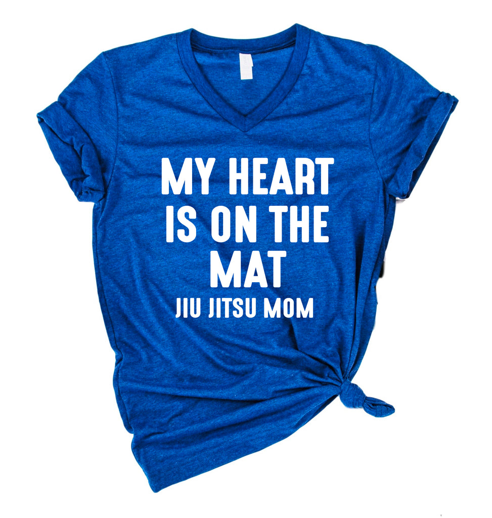 My Heart Is On The Mat Shirt | Jiu Jitsu Shirt | Unisex V Neck freeshipping - BirchBearCo