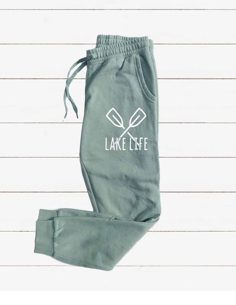 Lake Life Graphic Women's Soft Washed Sweatpants freeshipping - BirchBearCo