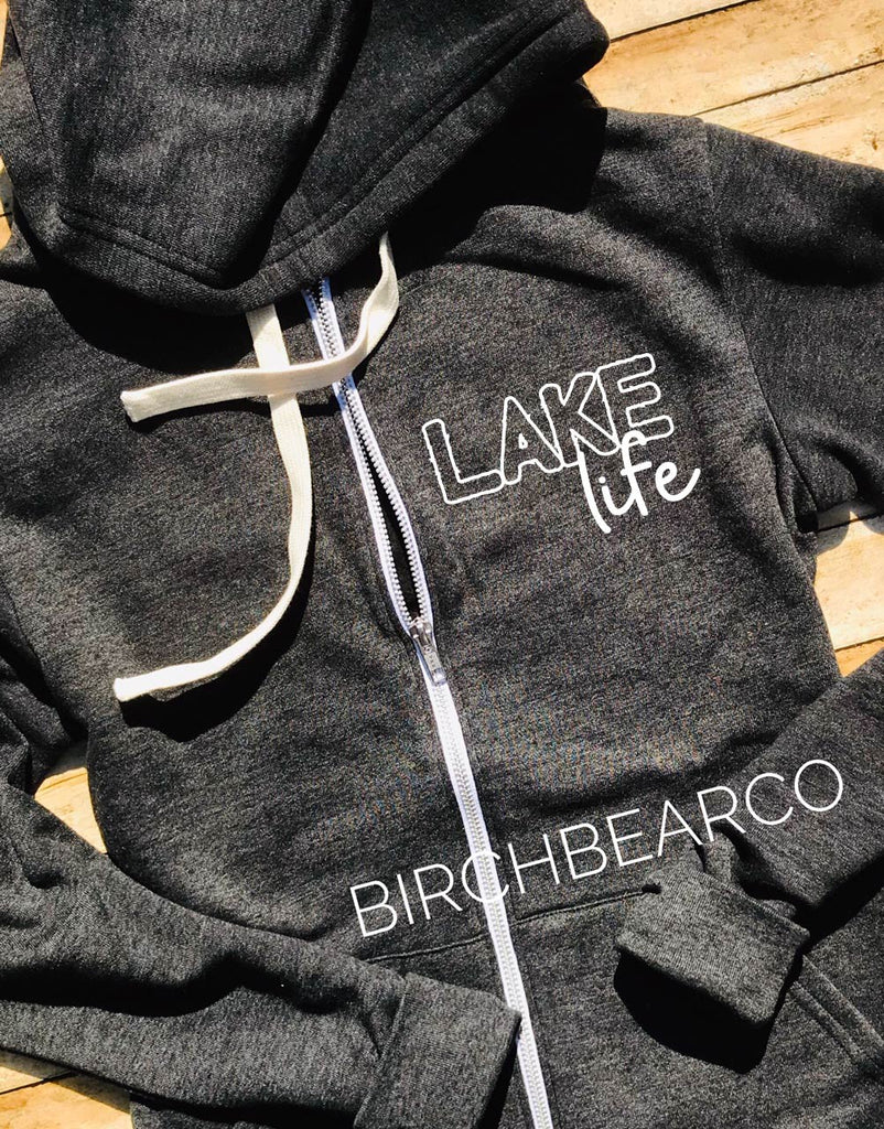 Lake Life Sweatshirt | Unisex Zip Sweatshirt freeshipping - BirchBearCo