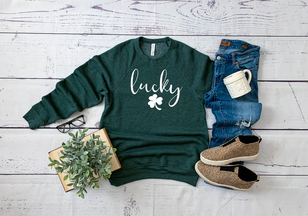 Lucky Shamrock Sweatshirt - St Patricks Day Sweatshirt freeshipping - BirchBearCo