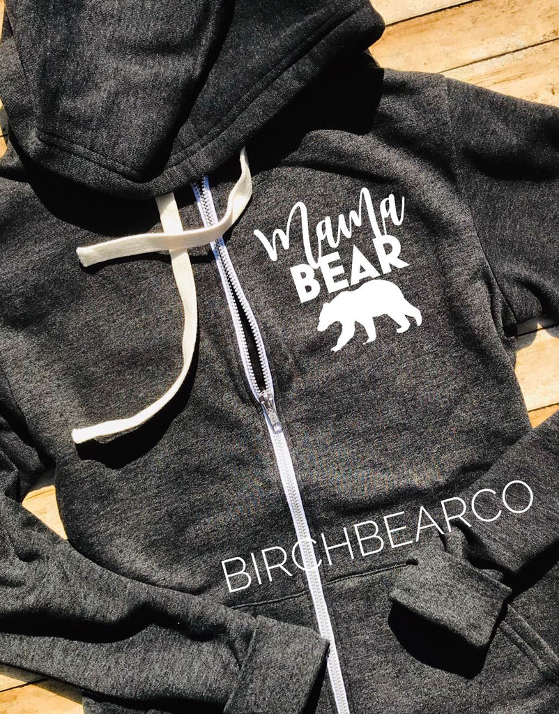 Triblend Unisex Fleece Zipper Hoodie Mama Bear Hoodie Blessed Mama Sweatshirt - Funny Sweatshirt - Women's Hoodie - Funny Hoodie - Mom Shirt freeshipping - BirchBearCo