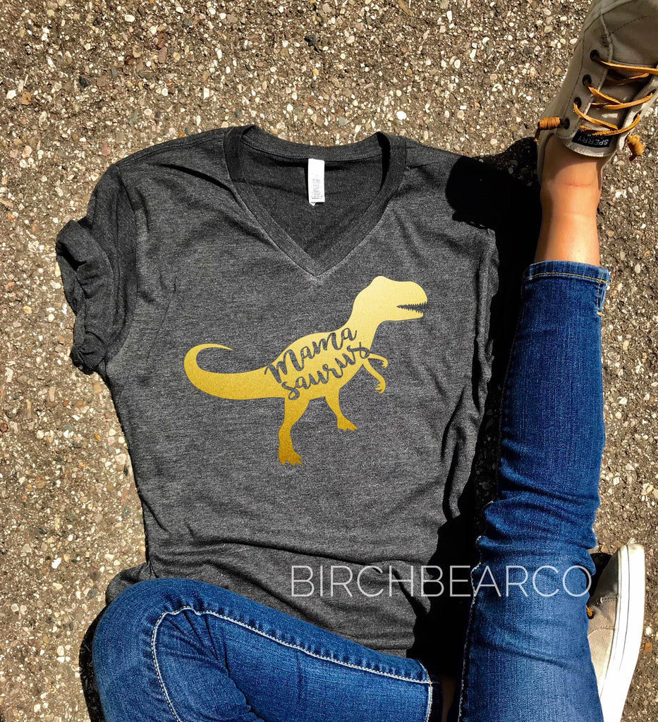 Mamasaurus GOLD METALLIC Shirt freeshipping - BirchBearCo