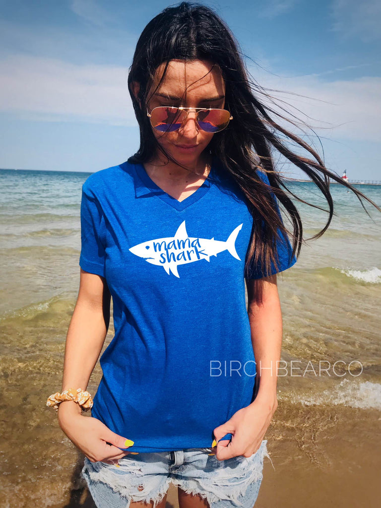 Mama Shark  Shirt - Mommy Shark Shirt - Shark Birthday Shirt freeshipping - BirchBearCo