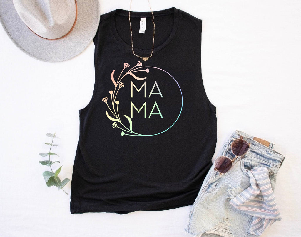 Mama Floral Tank | Womens Yoga Tank freeshipping - BirchBearCo