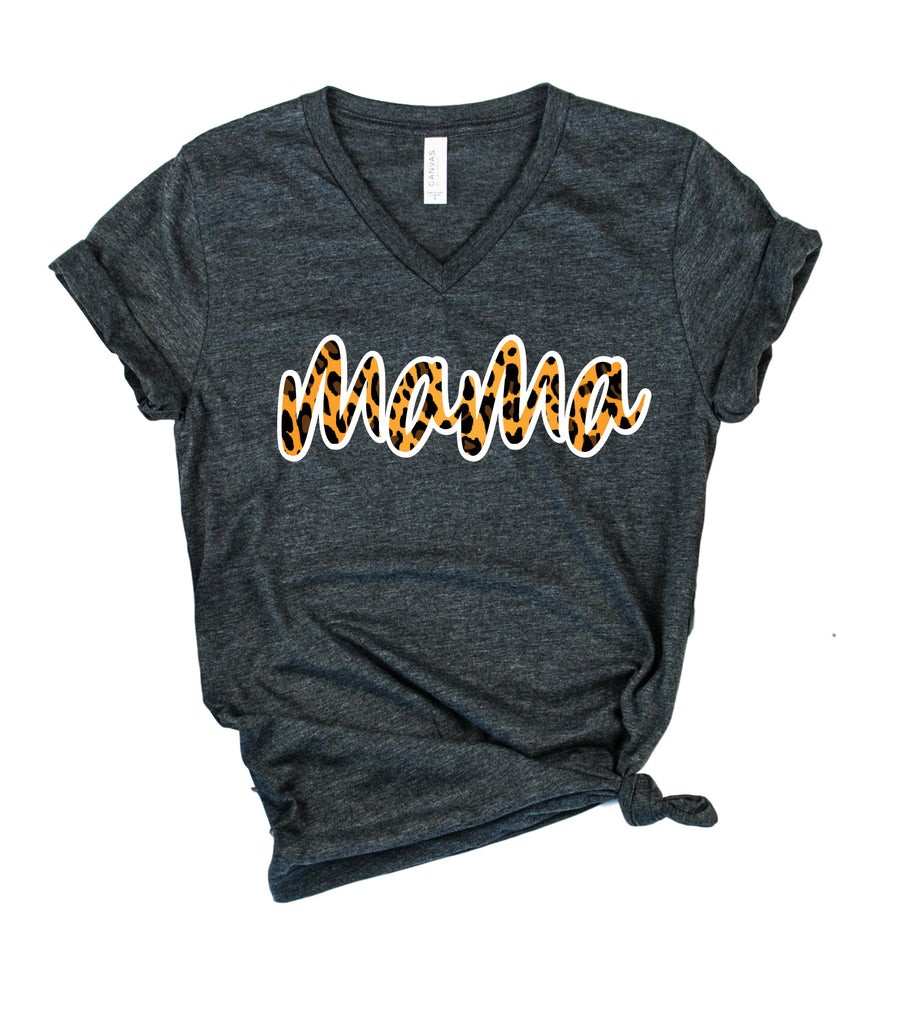 Mama Leopard Mom Shirt | Unisex V Neck freeshipping - BirchBearCo