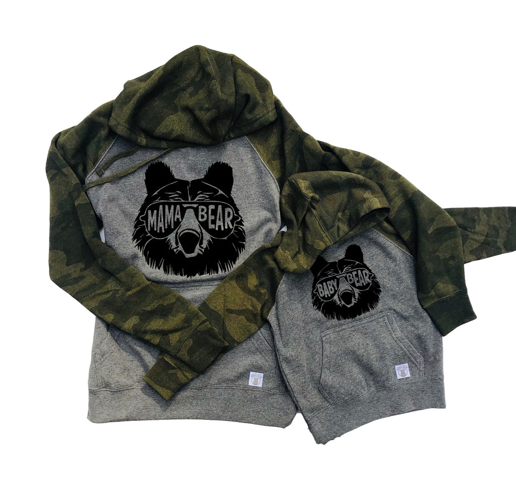 Mama Bear Baby Bear Matching Unisex Hoodies | Camo Fleece Hoodies freeshipping - BirchBearCo