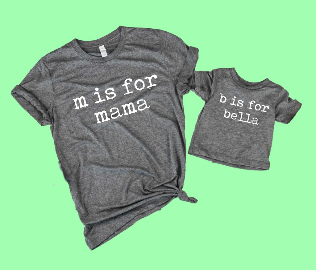 Mommy and Me Shirts | M is For Mama Custom Kids Shirt freeshipping - BirchBearCo