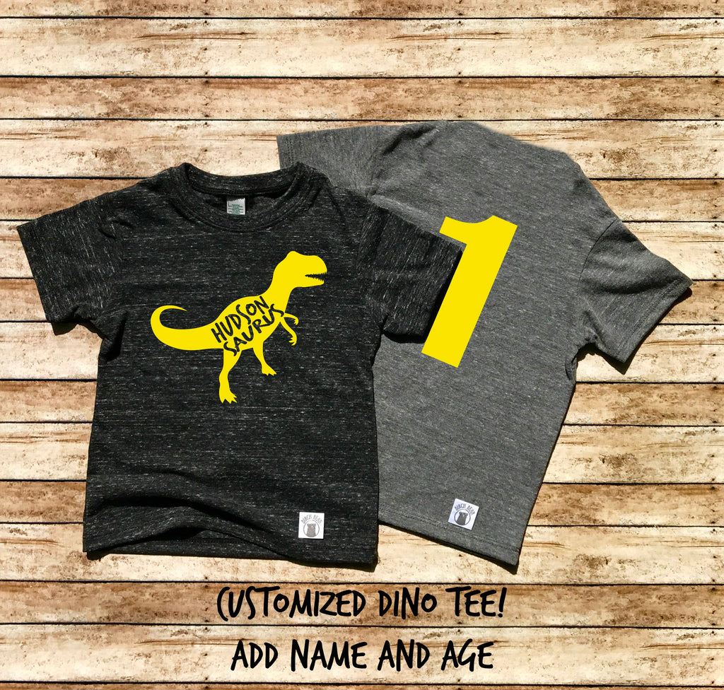 Dinosaur Birthday Yellow Shirt freeshipping - BirchBearCo