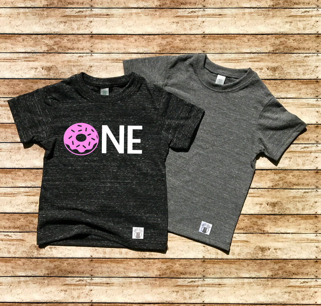 One Donut Shirt Funny 1st Birthday Shirt - Donut Shirt - Donut T shirt - Donut Birthday Girls Birthay Shirt Children's Tri-Blend T-Shirt freeshipping - BirchBearCo