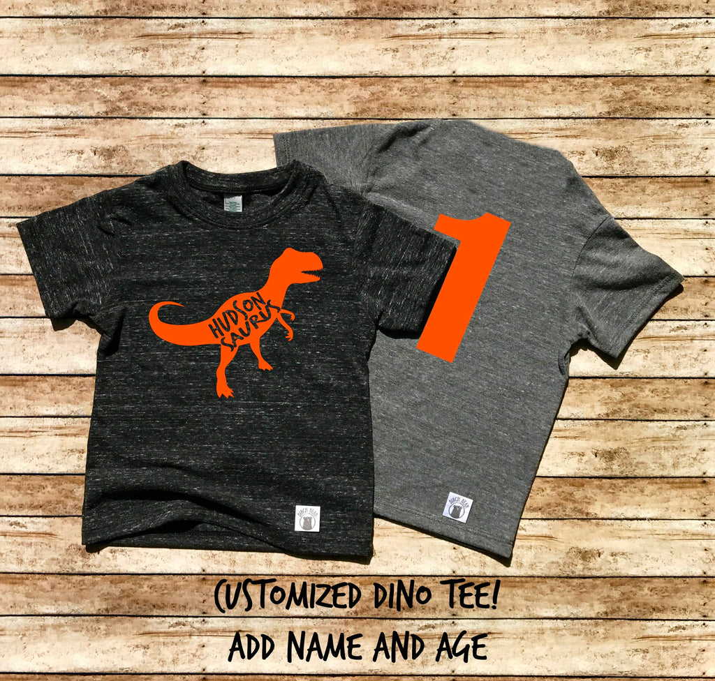 Birthday Boy Dinosaur ORANGE Shirt freeshipping - BirchBearCo
