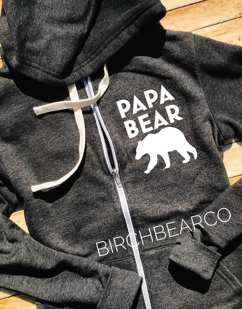 Papa Bear Zip Sweatshirt freeshipping - BirchBearCo