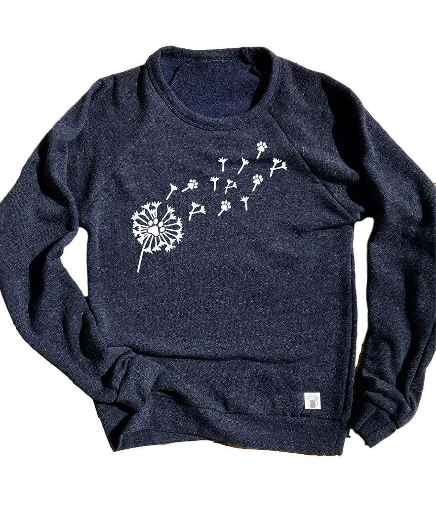 Paw Dandelion Sweatshirt | Unisex Triblend Sweatshirt freeshipping - BirchBearCo