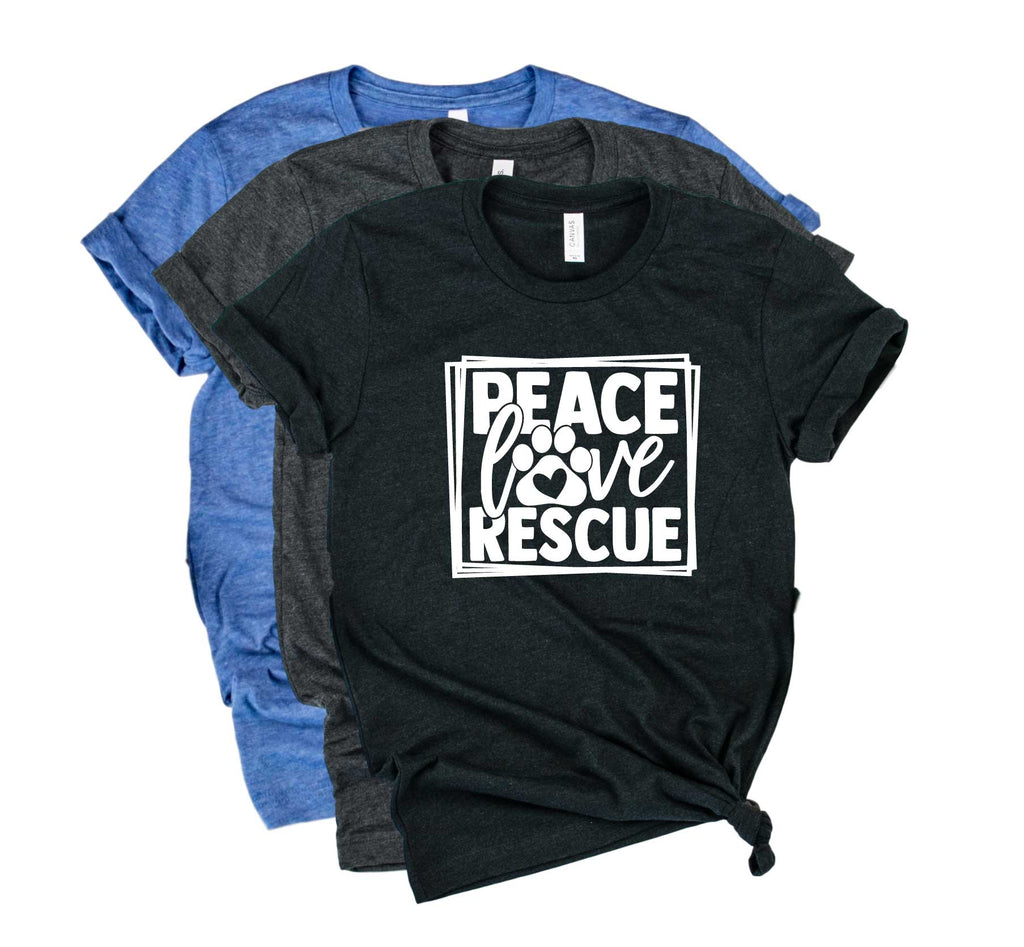 Peace Love Rescue Shirt | Dog Shirt | Unisex Crew freeshipping - BirchBearCo