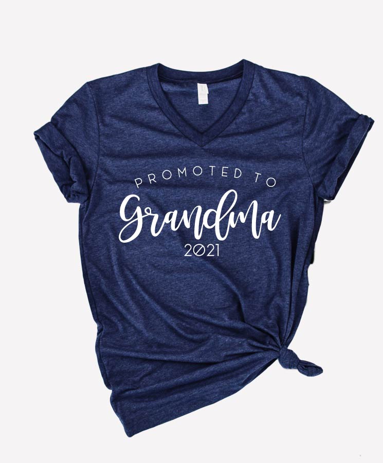 Promoted To Grandma Shirt | Unisex V Neck freeshipping - BirchBearCo