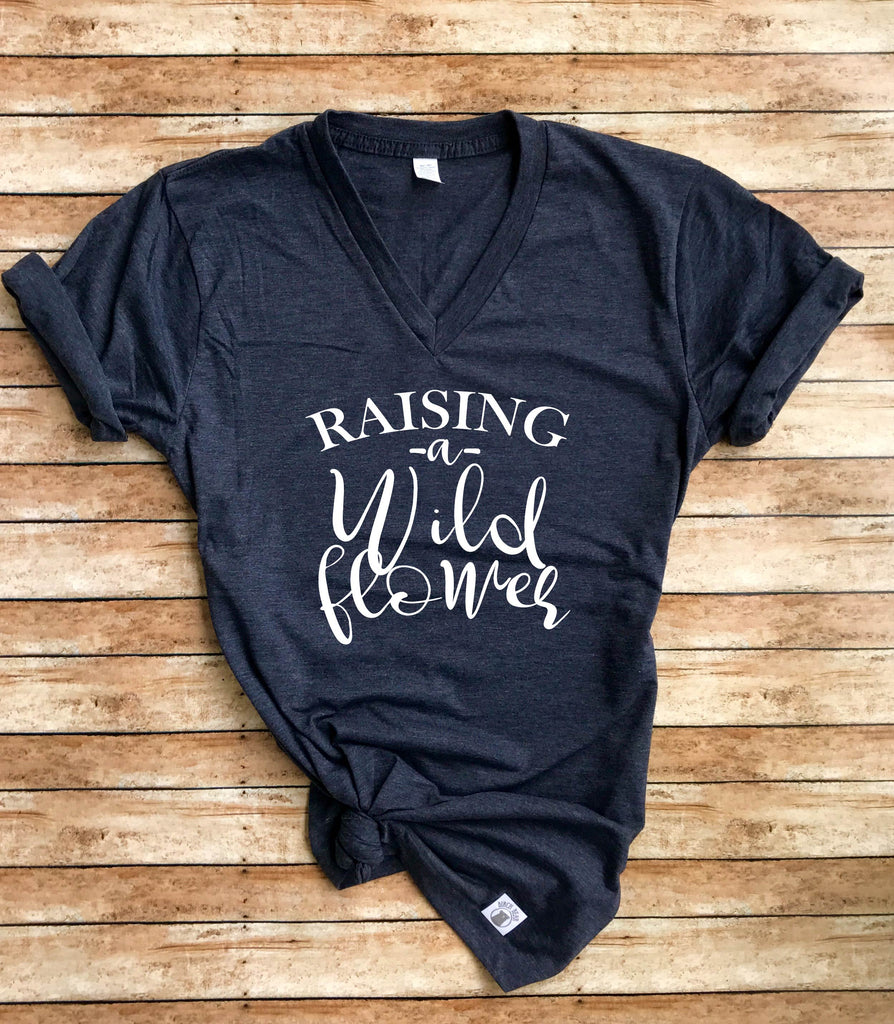 Raising a Wildflower Shirt - Mom Shirts Mom Life Shirt - Shirt for Mom - Mama Shirt - Gift For Mom Unisex Heather T-Shirt freeshipping - BirchBearCo
