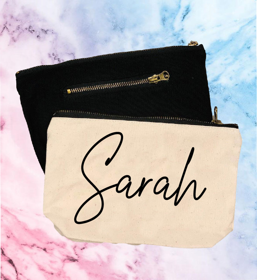 Personalized Canvas Makeup Bag