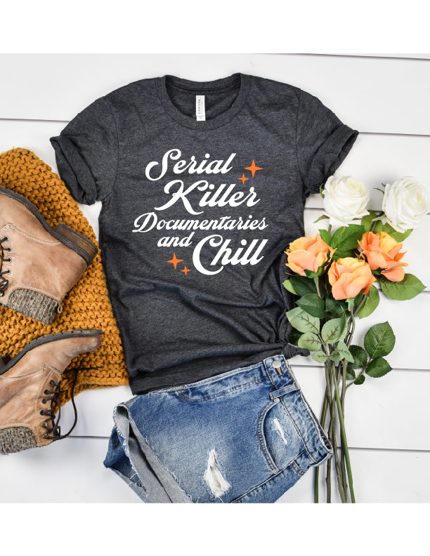 Serial Killer Documentaries And Chill | Halloween Shirt | Unisex Crew freeshipping - BirchBearCo