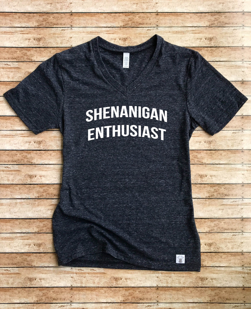 Shenanigan Enthusiast | Unisex Tri-Blend V-Neck T-Shirt freeshipping - BirchBearCo