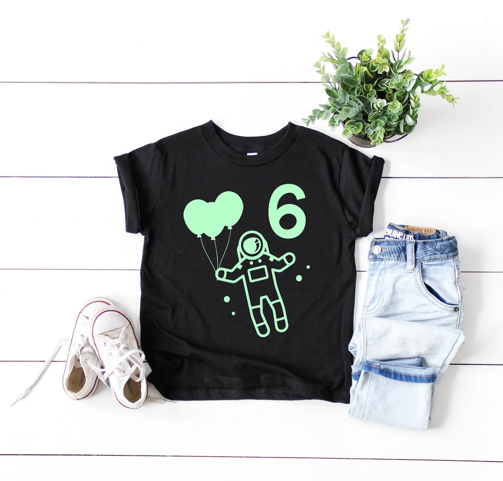 Kids Birthday Shirt - Space Glow In The Dark Shirt - Custom Birthday Shirt freeshipping - BirchBearCo