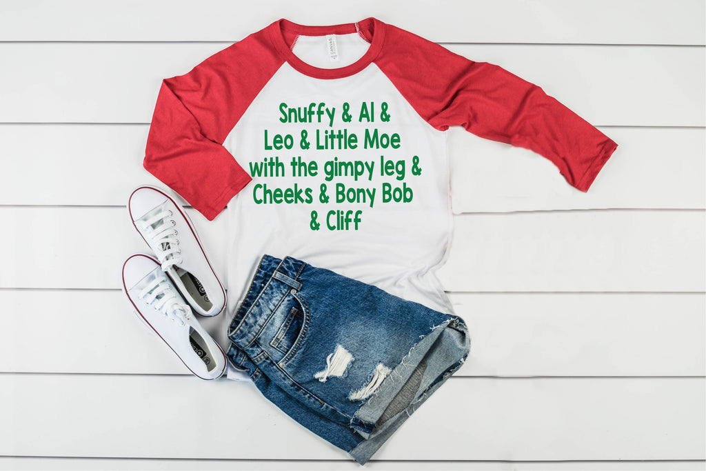 Snuffy and Al Christmas Raglan | Unisex Raglan freeshipping - BirchBearCo