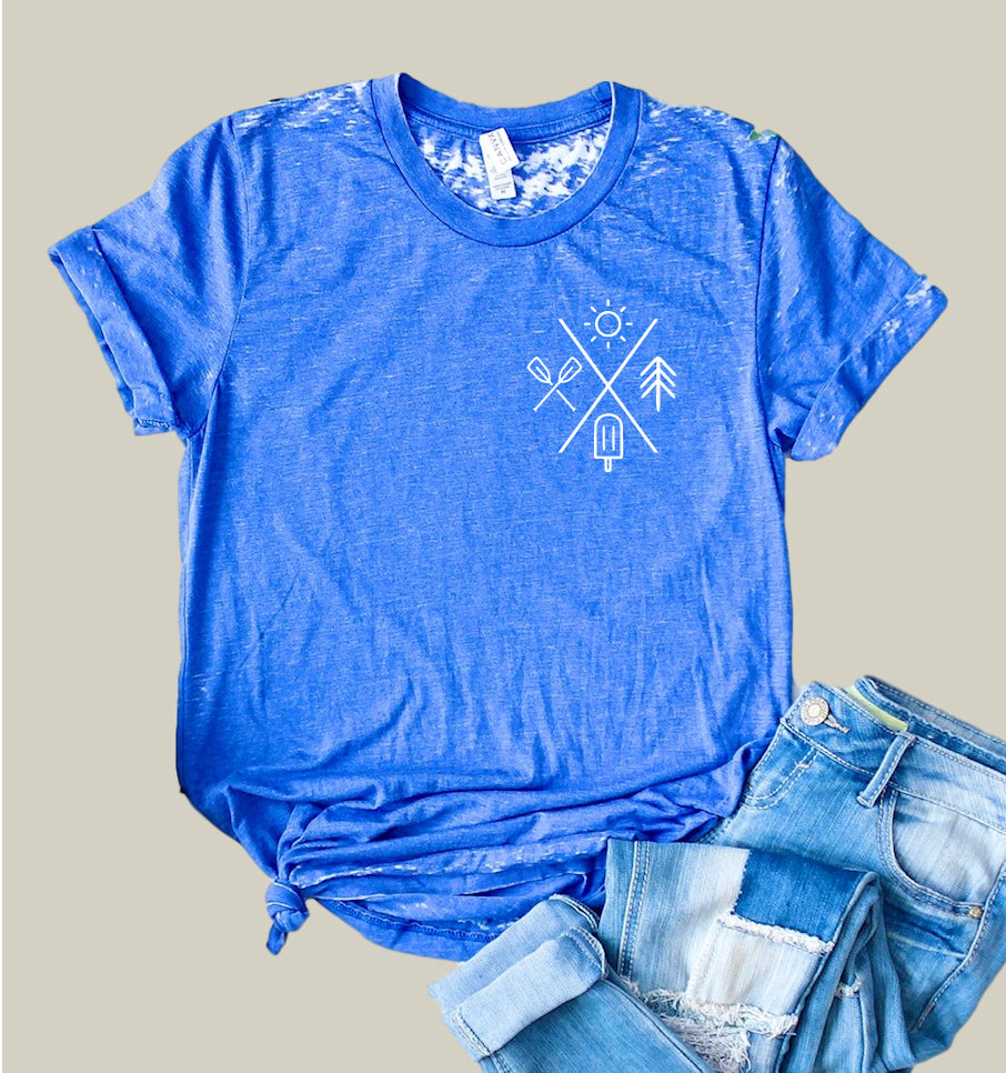 Summer Graphic Shirt | Summer Shirt | Acid Wash T Shirt | Unisex Crew freeshipping - BirchBearCo