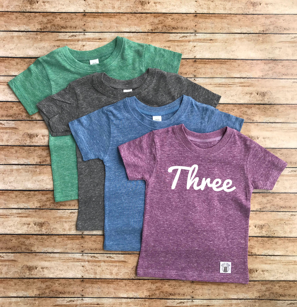 Three Birthday Shirt freeshipping - BirchBearCo